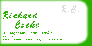 richard cseke business card