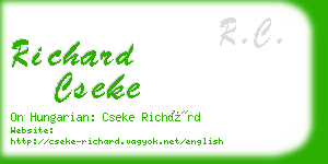 richard cseke business card